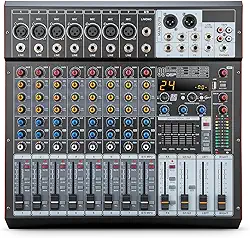 Mesa de Som Amplificada de 9 Canais com 99 Efeitos DSP, Amplificador de 500W×2, Bluetooth, USB/MP3, Phantom Power de 48V, EQ de 5 Bandas - Mesa de Mixagem Profissional (127V)