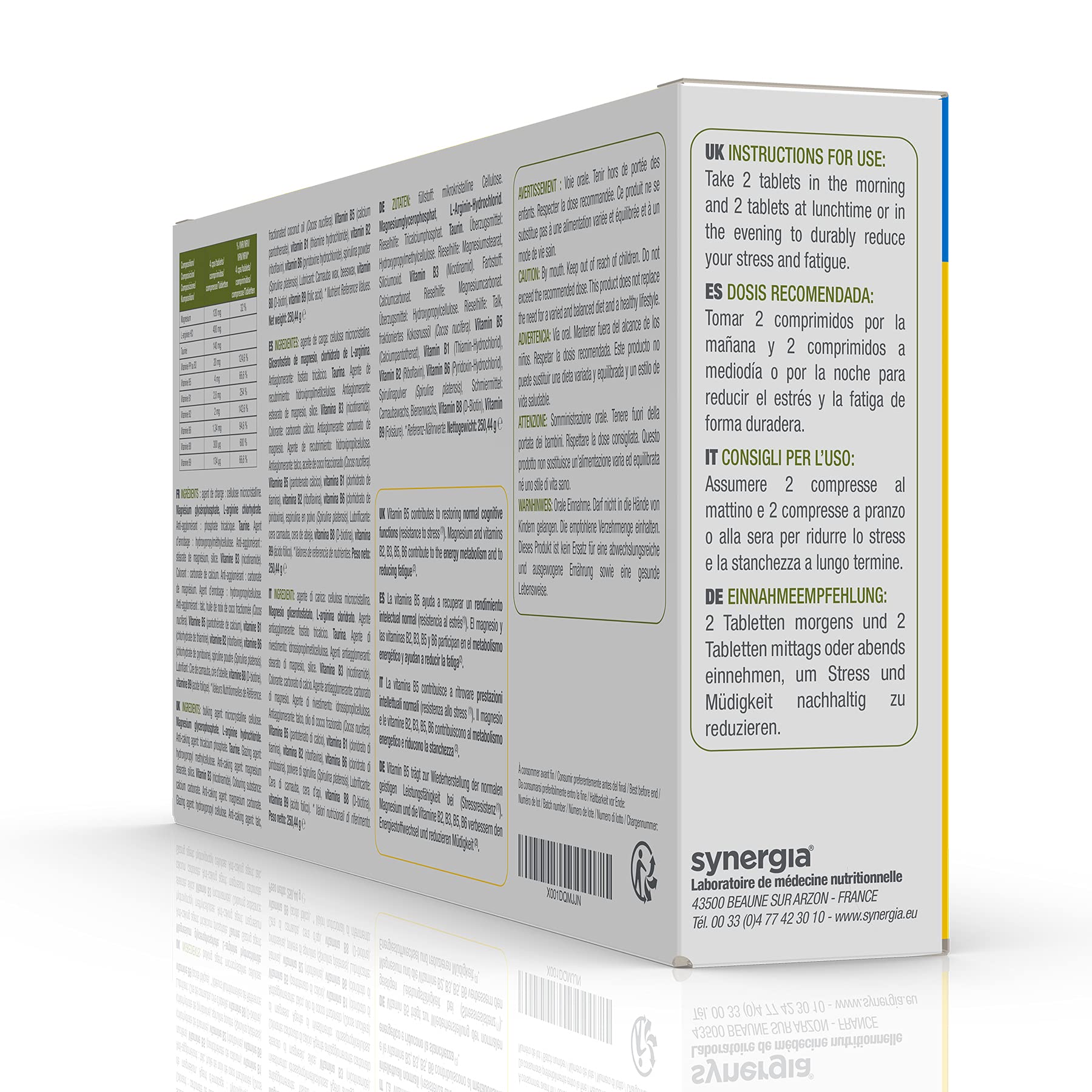 D-STRESS COMPRIMÉS Pack de 3 boites dont 1 Boite offerte | Magnésium de 3ème Génération + Taurine + Arginine + Vitamines B | Gère le Stress du Quotidien et Réduit la Fatigue | Laboratoire SYNERGIA