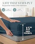 Lane Linen 100% Cotton Full/Double Size Sheet Set – 450 Thread Count Soft & Breathable Sateen Bed Sheets with Deep Pockets – 4-Piece Bedding Set – Estate Blue | Full Sheet & Pillowcase Sets - Soft, Breathable, Cooling & Silky, With a Snug 15 Inch Dee