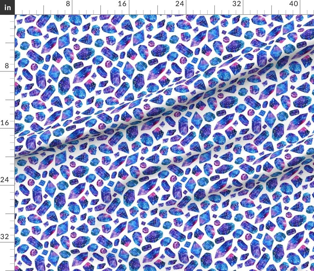 Spoonflower Fabric - Magic Crystal Universe Galaxy Jewel Galactic Night Geology Printed on Petal Signature Cotton Fabric Fat Quarter - Sewing Quilting Apparel Crafts Decor