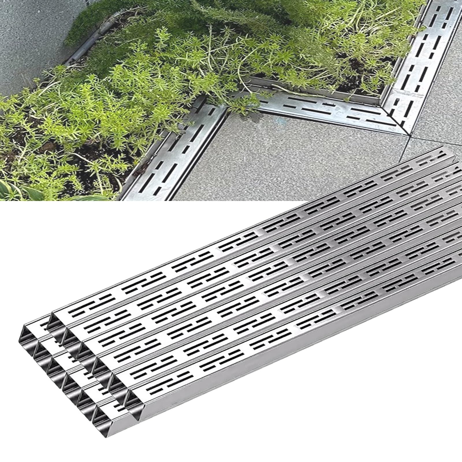 Caniveaux de drainage en acier pour garder vos terrasses et jardins au sec