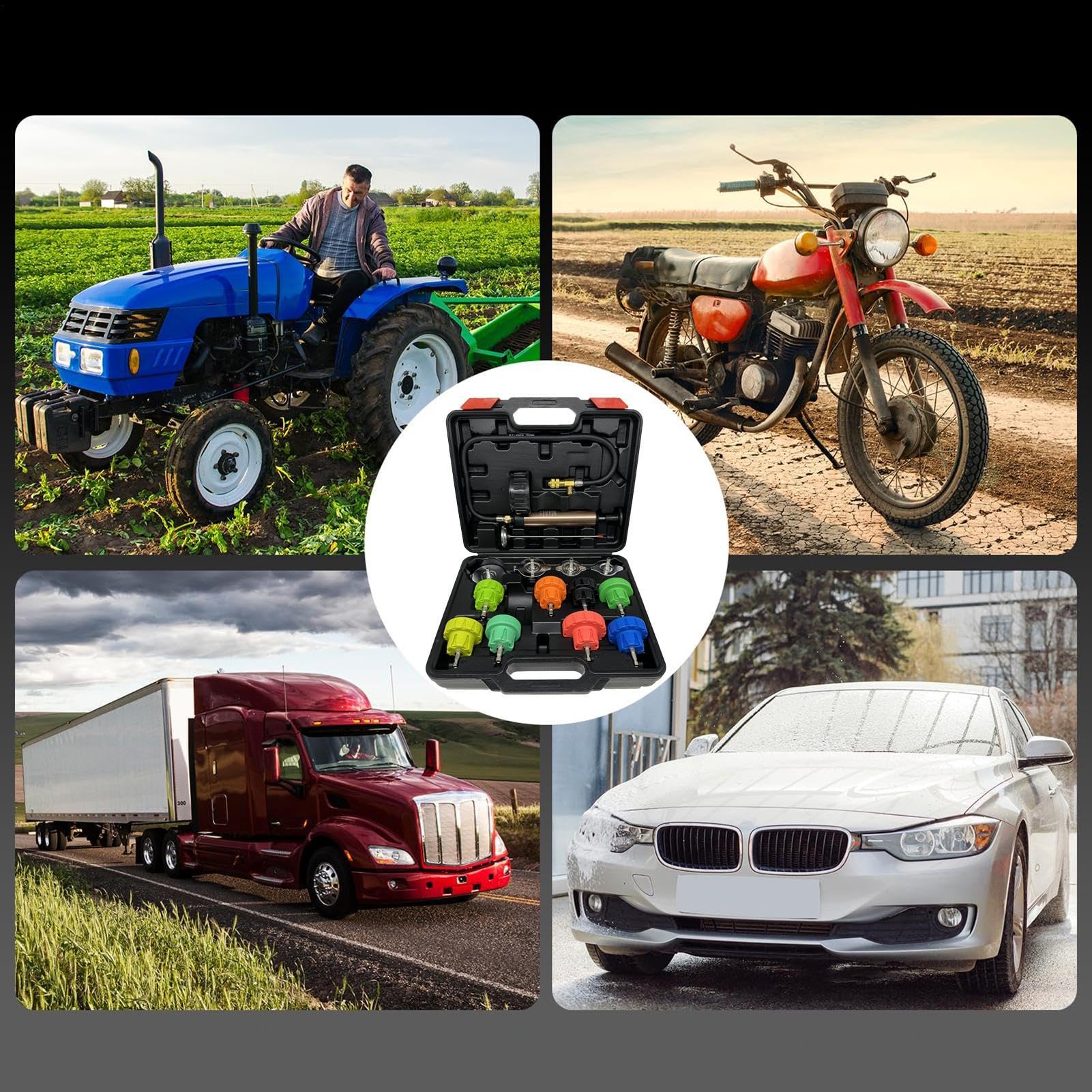 Kühlmittel -Vakuum -Nachfüll -Kit, Kühlmitteldrucktester Kit Kfz -Werkzeug | Air Lift Kühlmittel Vakuum Nachfüll -Kit für Fachleute, Anfänger