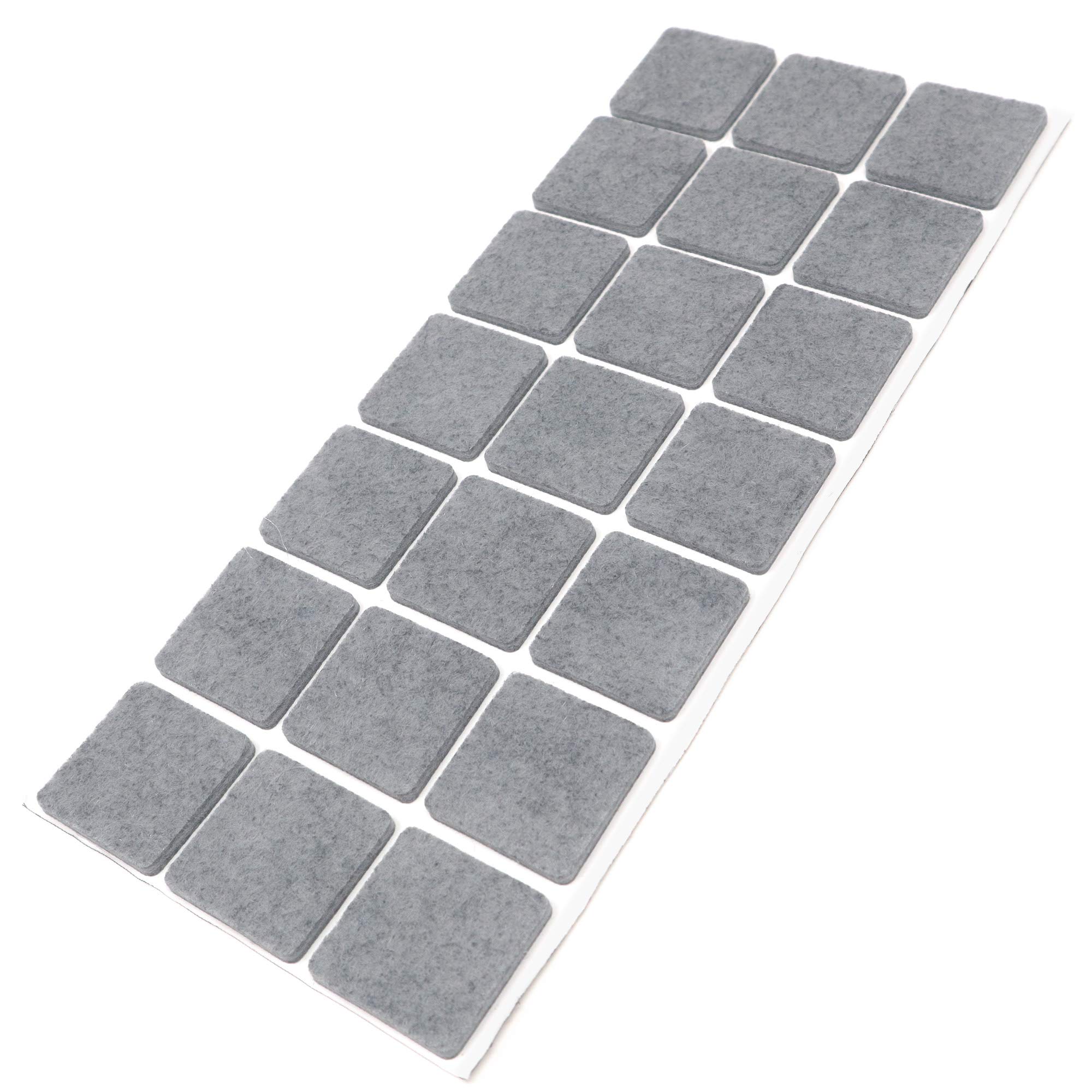 Adsamm® / 21 x feltrini autoadesivi/Grigio / 30x30 mm/Quadrato/piedini per mobili in feltro da 3.5 mm di spessore/pad protettivi per arredi
