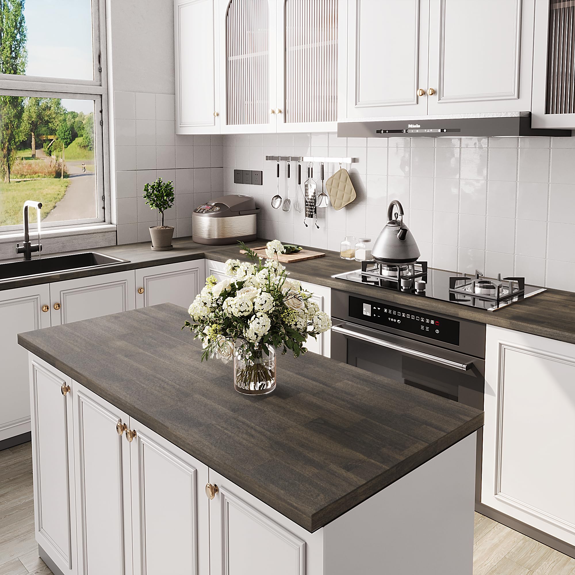 mochidom　Natural Wood Counter Amazon.com: Howizz Acacia Butcher Block Countertop 60 x 36 x 1.5