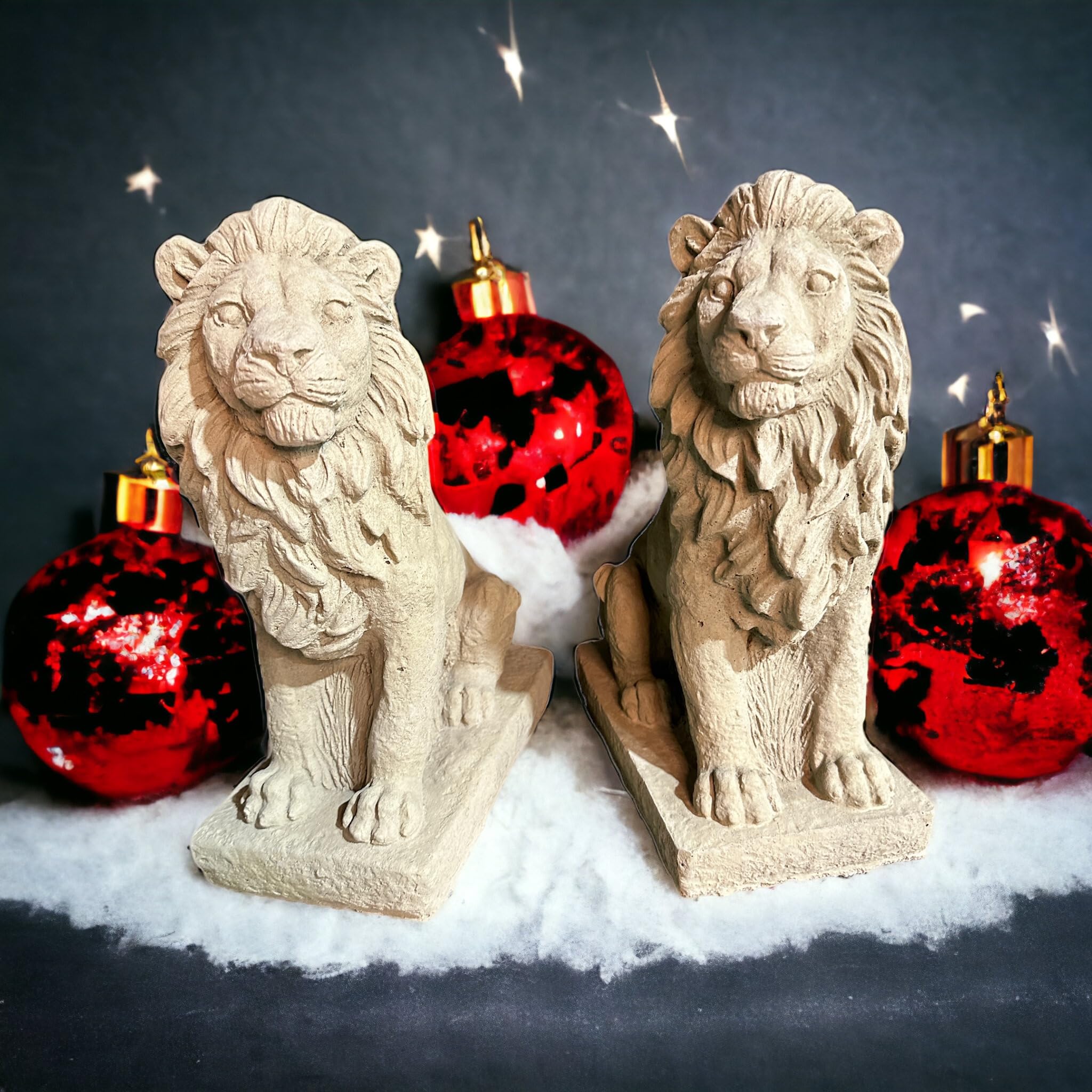 OriginalPaul Löwenfigur Lev Aus Beton - Frostfeste Gartenfigur 33cm Auf Sockel