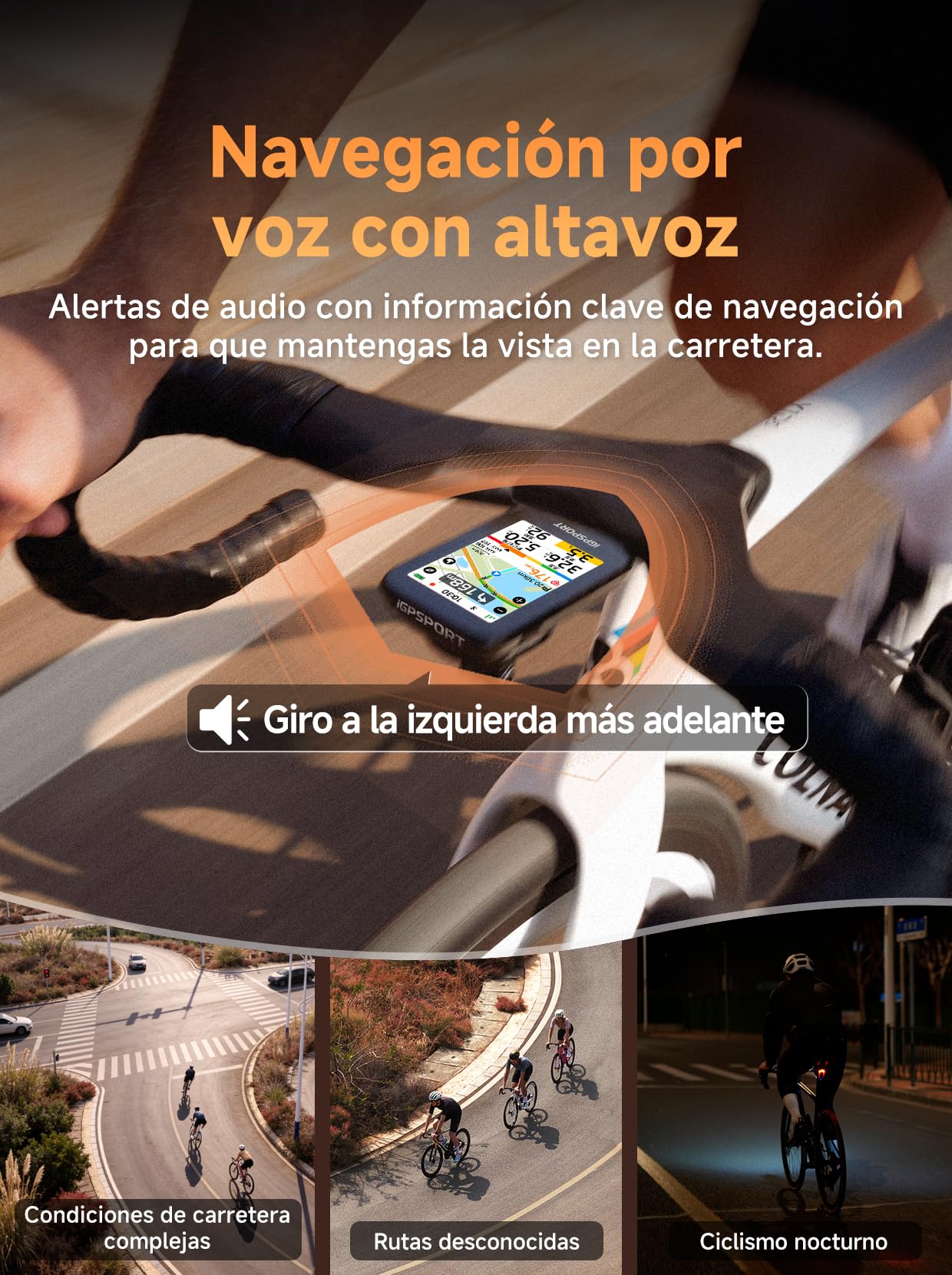 iGPSPORT BSC500 Ciclocomputador GPS Bicicleta Pantalla Táctil 3,3" Navegación Boz Timbre Electrónico Entrenamiento 32GB