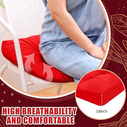Miniatura 4 de Barydat 4 cojines para sillas de exterior de 18.9 x 18.9 pulgadas, cojines para muebles de patio, cojín de asiento con esquinas redondas para silla