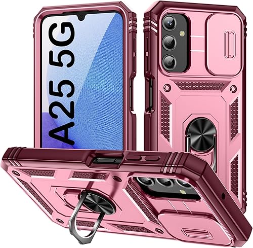 Miniatura 63 de PASNEW Funda para cámara Samsung Galaxy A15 5G, soporte metálico de grado militar, resistente a prueba de golpes, carcasa rígida para Samsung A15