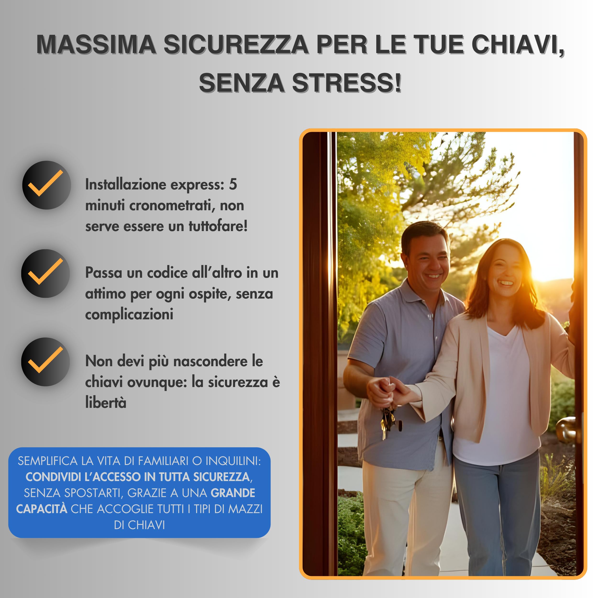 Cassetta portachiavi di sicurezza da parete con codice, per interni ed esterni, con serratura di sicurezza a 4 cifre, per casa, garage, Airbnb, grande capacità di stoccaggio XL