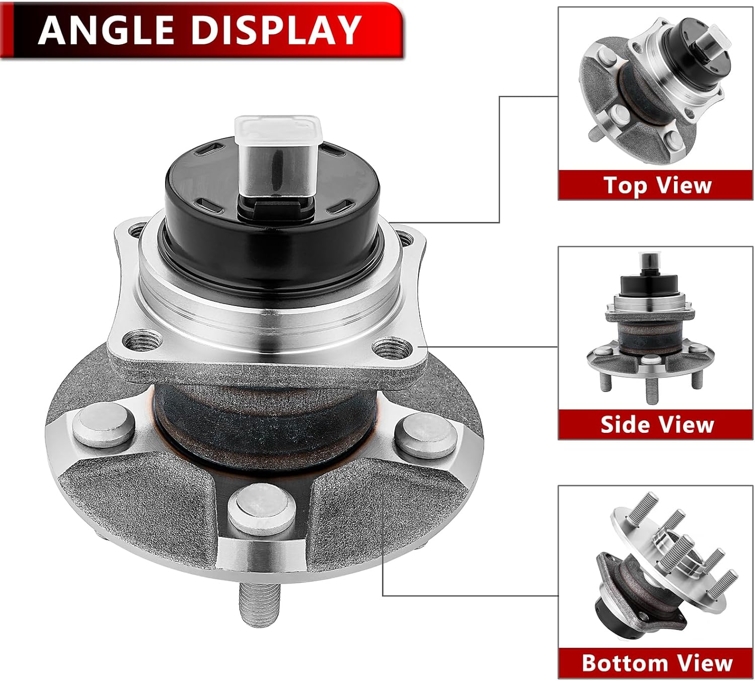512217 (Pair) Rear Wheel Hub Bearing Assembly for Toyota Corolla 2003-2008, for Prius 2004-2009, for Matrix 2003-2008 FWD, for Pontiac Vibe 2003-2008 FWD, for Scion TC 2005-2010 FWD