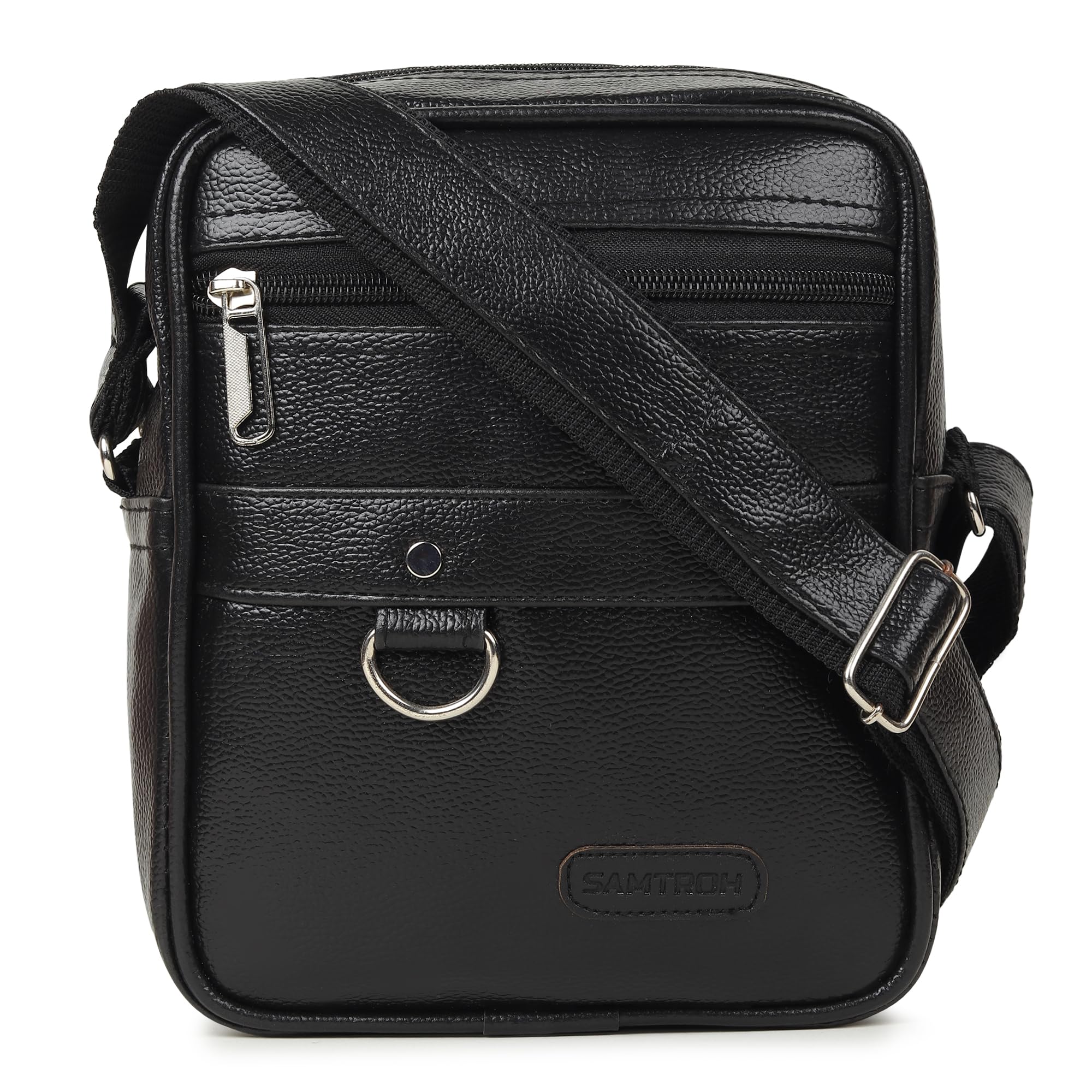 samtroh Vegan Leather Small Sling Bag for Men | Chest Slinger bag | Crossbody Bag | Side Bag Men | Mini Vegan Leather Slings | Corporate Gift Item | Passport Sling.-picture-19