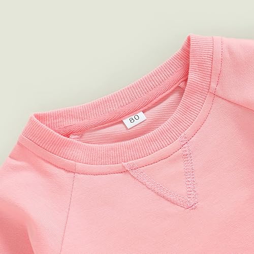 Miniatura 5 de Sudadera unisex de algodón de color sólido para bebé camiseta de manga larga con cuello redondo