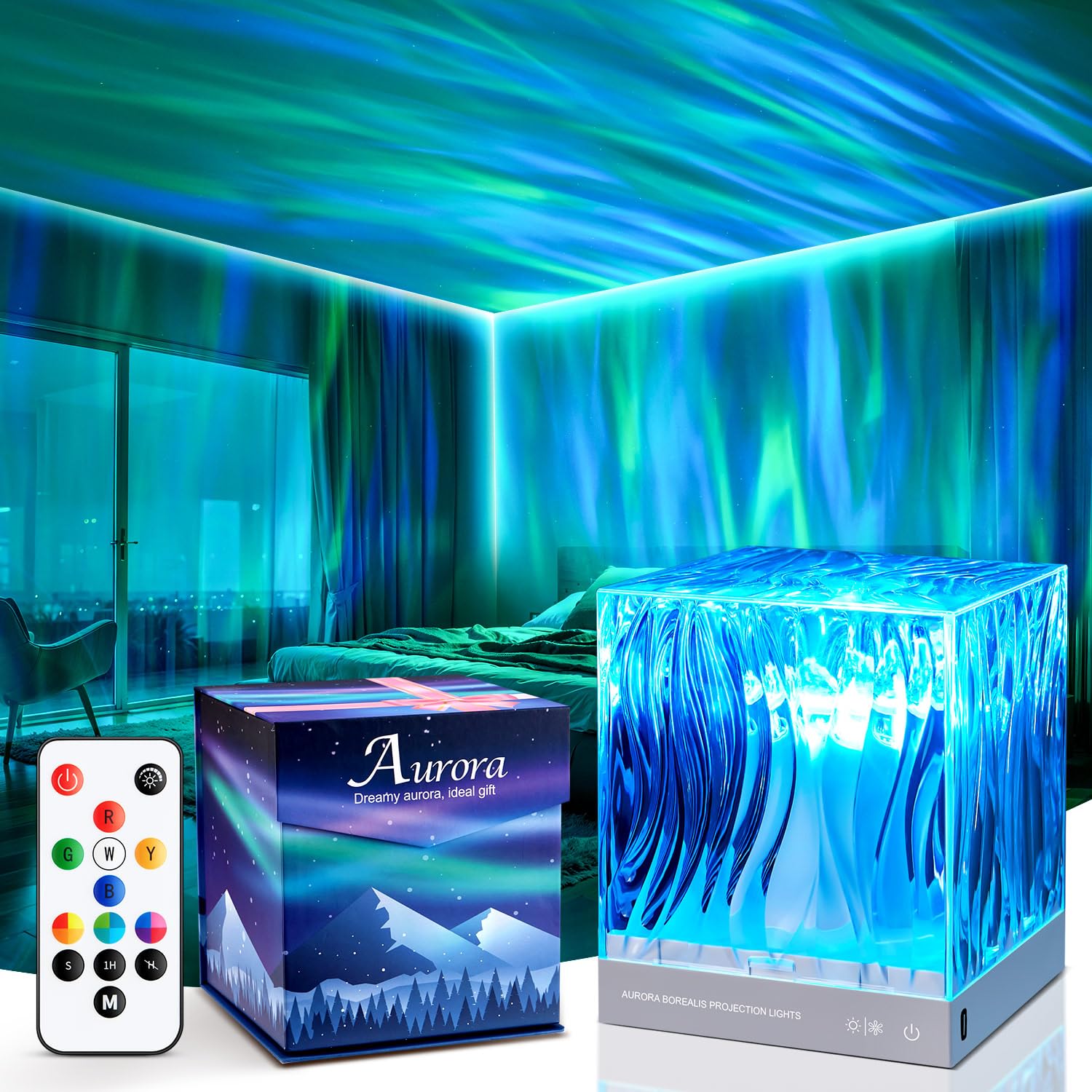 PIKOY Proiettore Stelle Soffitto 8 Colori LED e Telecomando Proiettore Soffitto Luce Notturna Bambini Lampada Camera da Letto Lava Lamp Sunset Lamp Cameretta Bambino Regalo Festa Della Mamma
