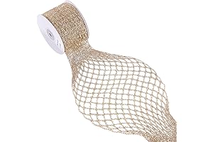 Gold Stretchable Net Ribbon for Christmas Tree and Decorations