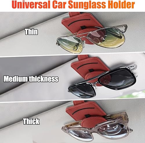 Miniatura 2 de Linkstyle Soporte para gafas de sol para visera de coche, Rojo -
