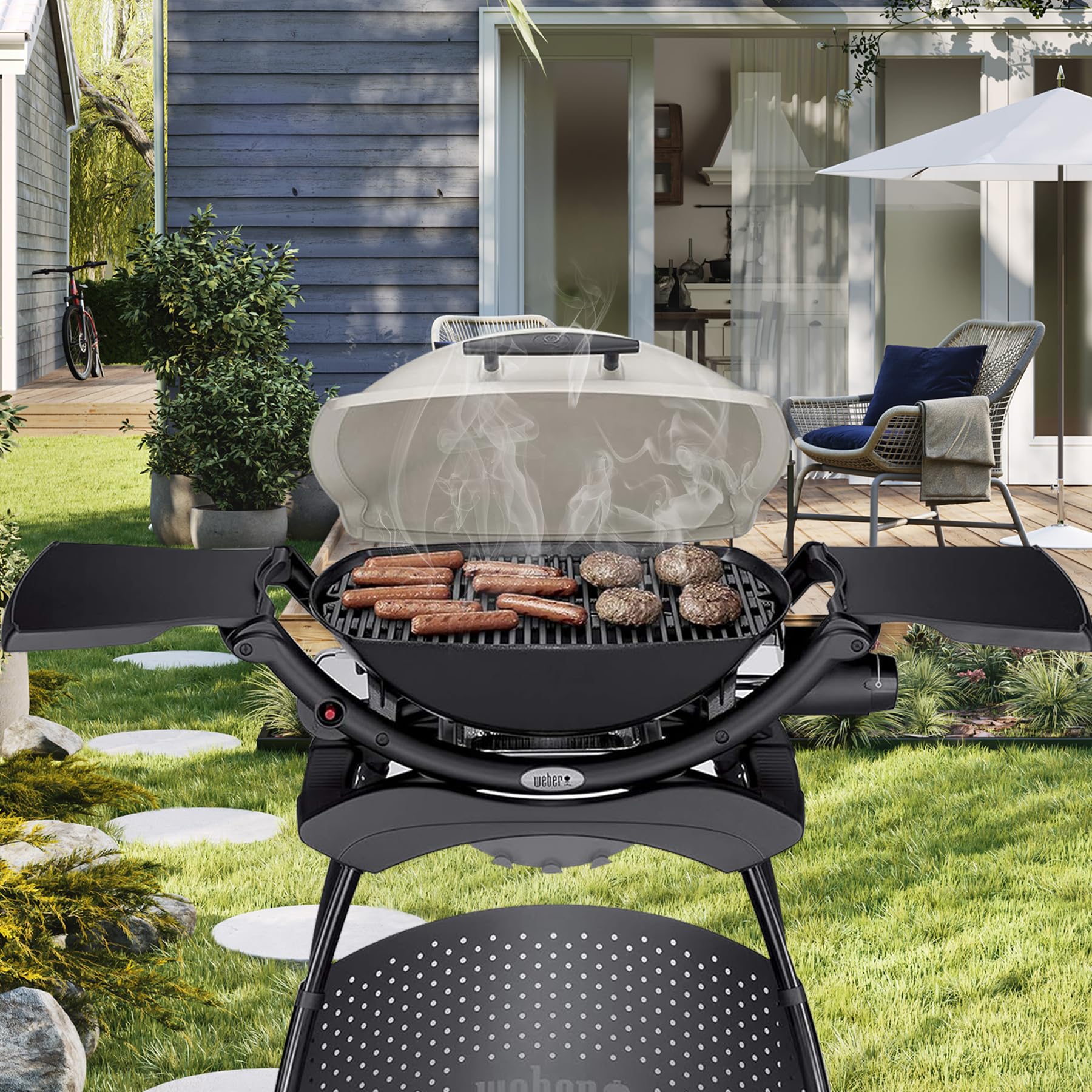 Elementi riscaldanti 66631 80342 80343 65620 per barbecue elettrico Weber, elemento riscaldante compatibile con Weber Q140, Q1400, in acciaio inox, spirale riscaldante 230 V, 2200 W