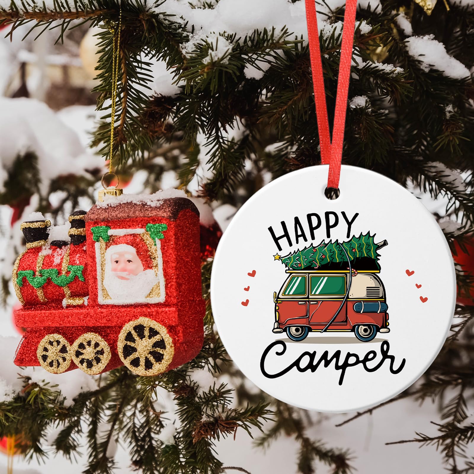 ラウンド型オーナメント♡*゜17 Amazon.co.jp: Syhood Christmas ハッピーキャンパー