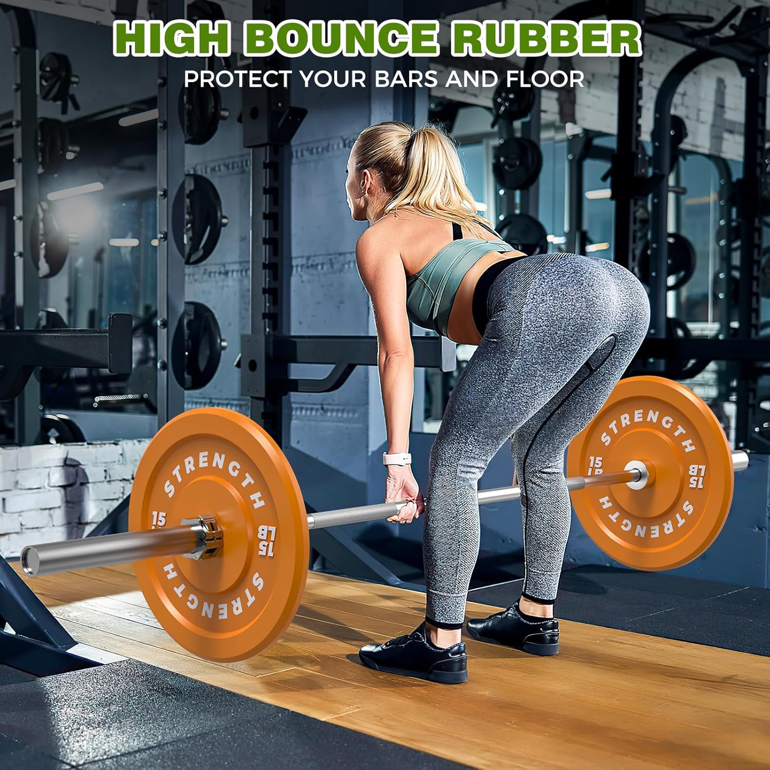 XDDIAS 2-Inch Colorful Olympic Bumper Plates set,High Bounce Colored Rubber Olympic Weight Plates Set,Ideal for Home Gym and Strength Training