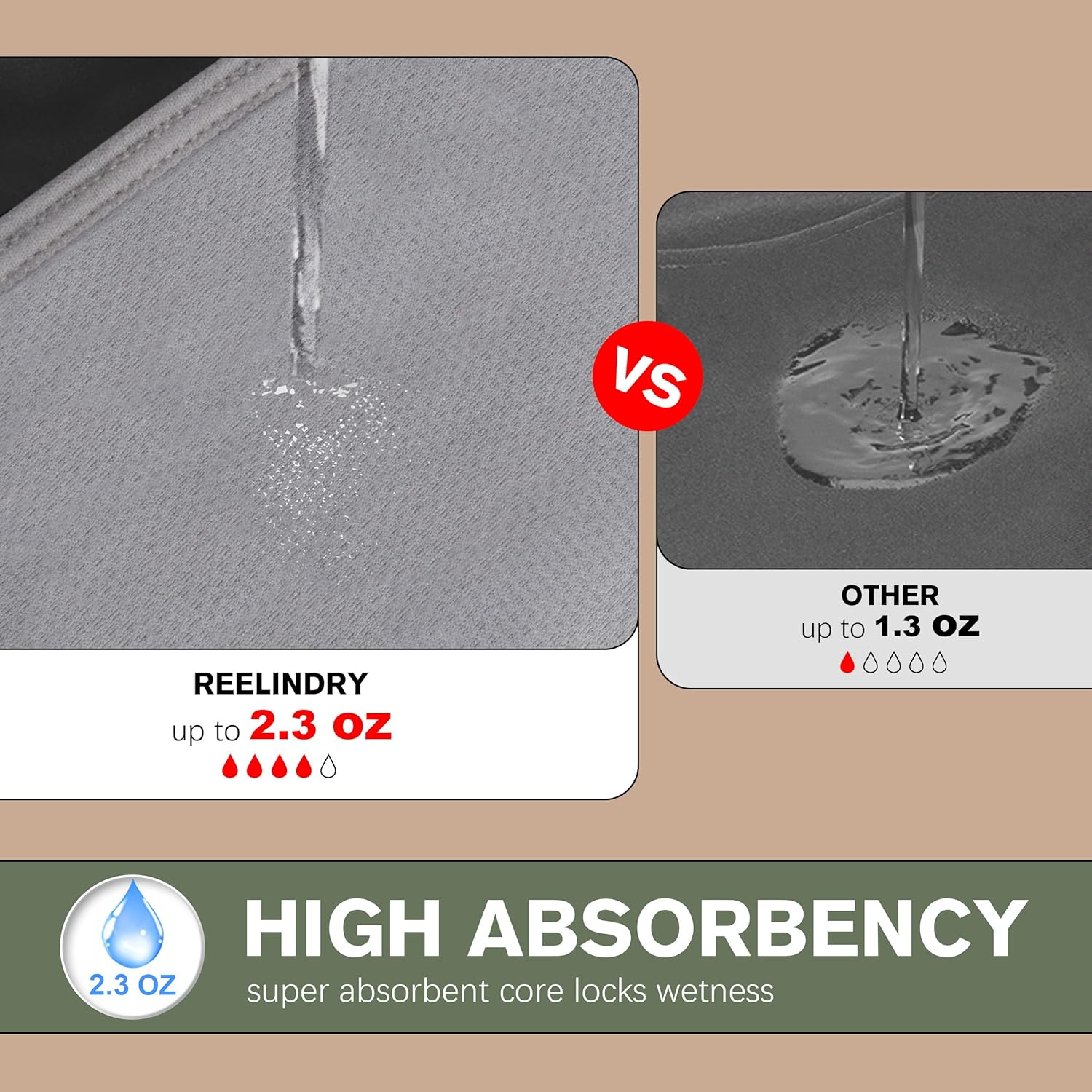 Men’s Incontinence Underwear Washable Leak Proof Boxer Briefs Absorbency 2.3 oz Prostate Bladder Control 1 Pack (Light Gray, XL) - Image 5