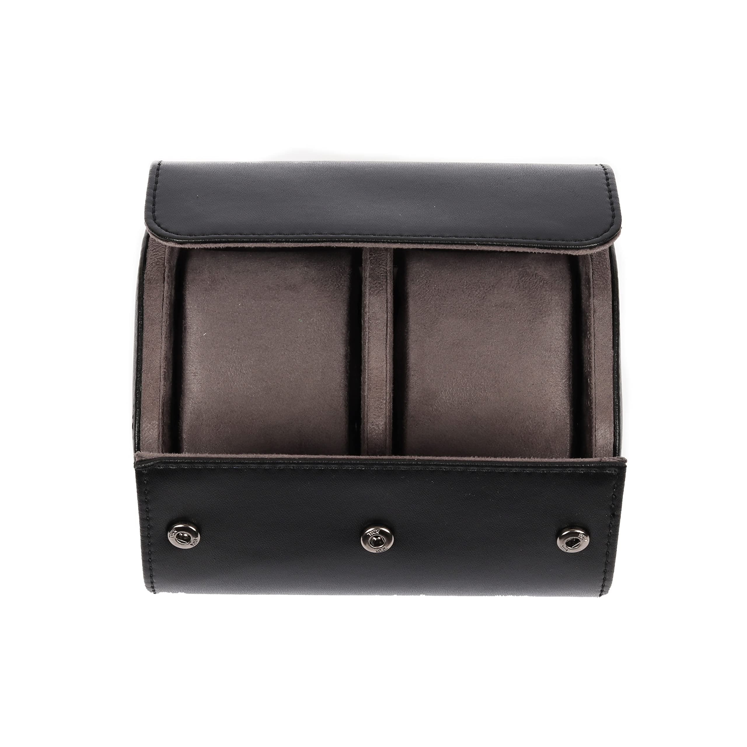 HQWatch Case, 2 Watch Case Roll, 2 Slot Luxury Travel case, Premium PU Leather Storage Case, Watch Travel Case for Men and Women