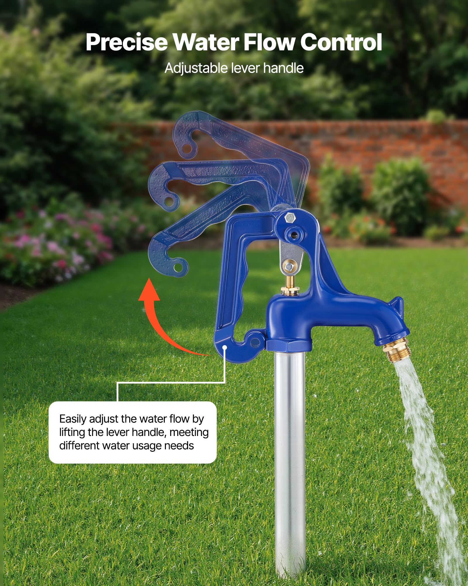 VEVOR Hidrante Resistente a las Heladas, 980 mm, Hidrante sin Plomo para Riego de Jardines y Granjas, Profundidad de Enterramiento 304,8 mm, Conexión de Tubo G 19,05 mm y Acoplamiento de Manguera