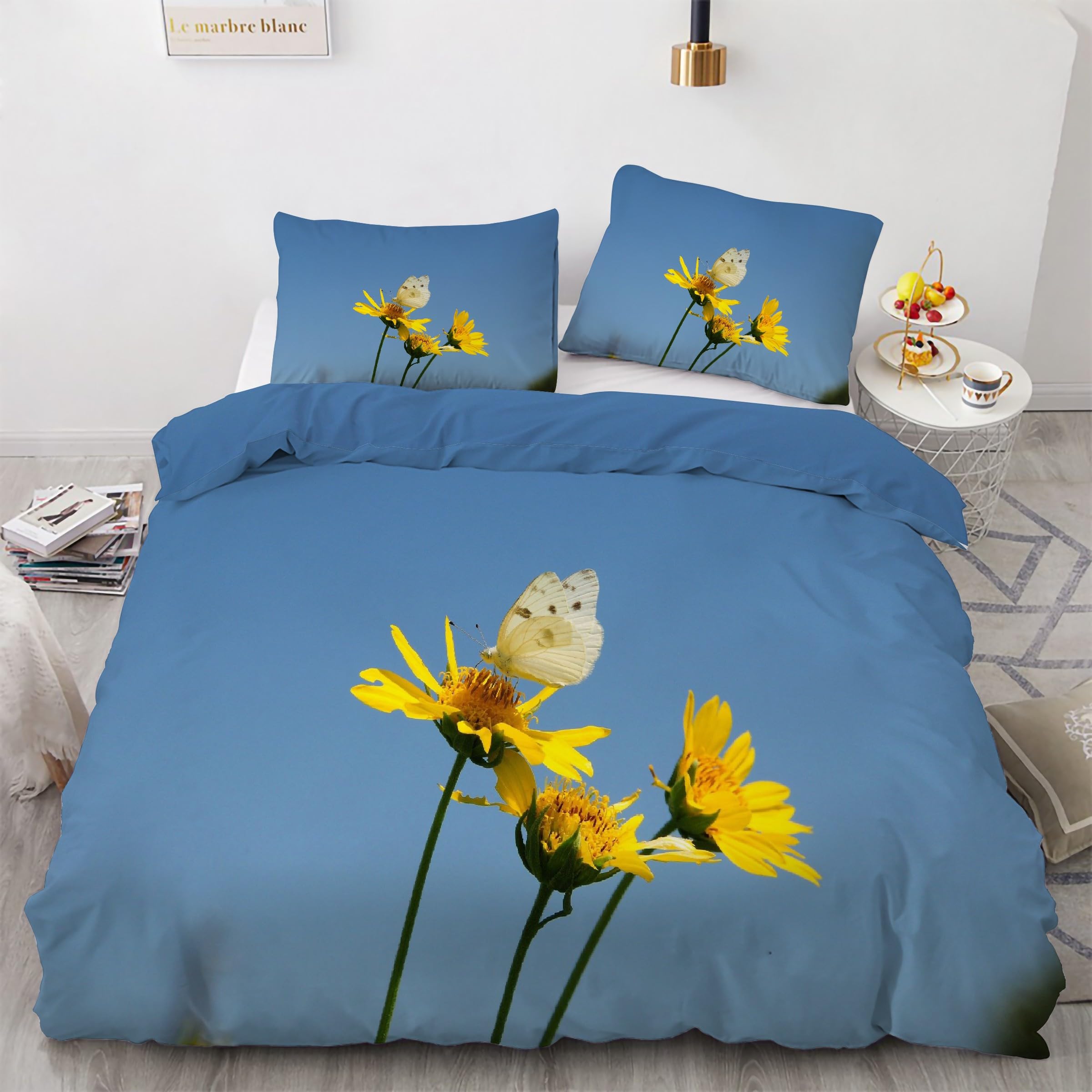 Parure de lit 90x190 papillon microfibre douce 3 pièces