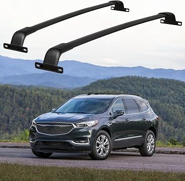 AUXMART Roof Rack Cross Bar fits for Buick Enclave 2018-2026 with Side RailsNOT FIT MODELS WITH FRONT POWER SUNROOF 165lbs Adjustable Aluminum Crossbars Compatible with Roof Boxes Bags Kayak Bicycle