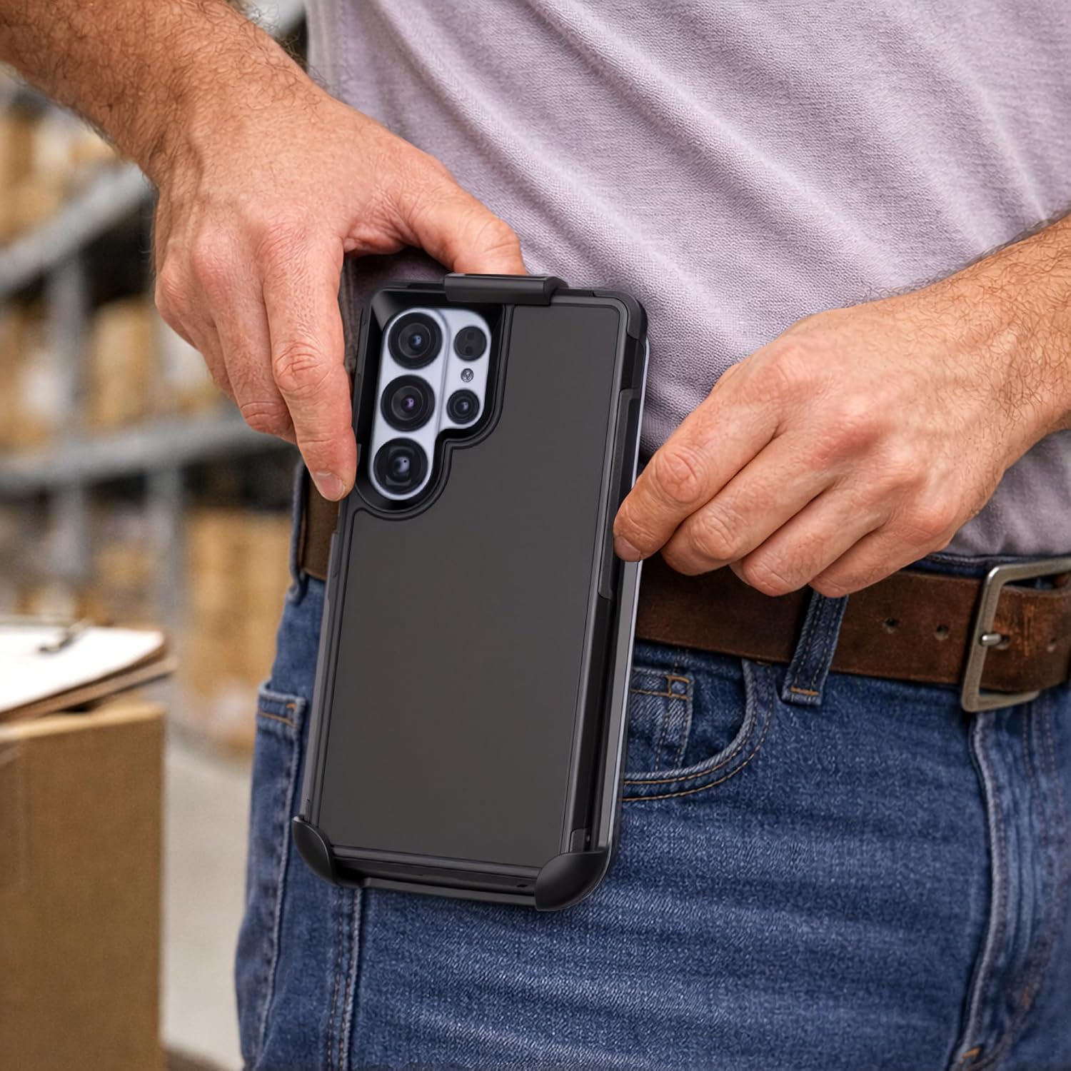 Encased Shockproof Case for Samsung Galaxy S26 Ultra with Belt Clip Holster (Compatible with MagSafe) Heavy Duty Rugged Protection (Challenger Series)