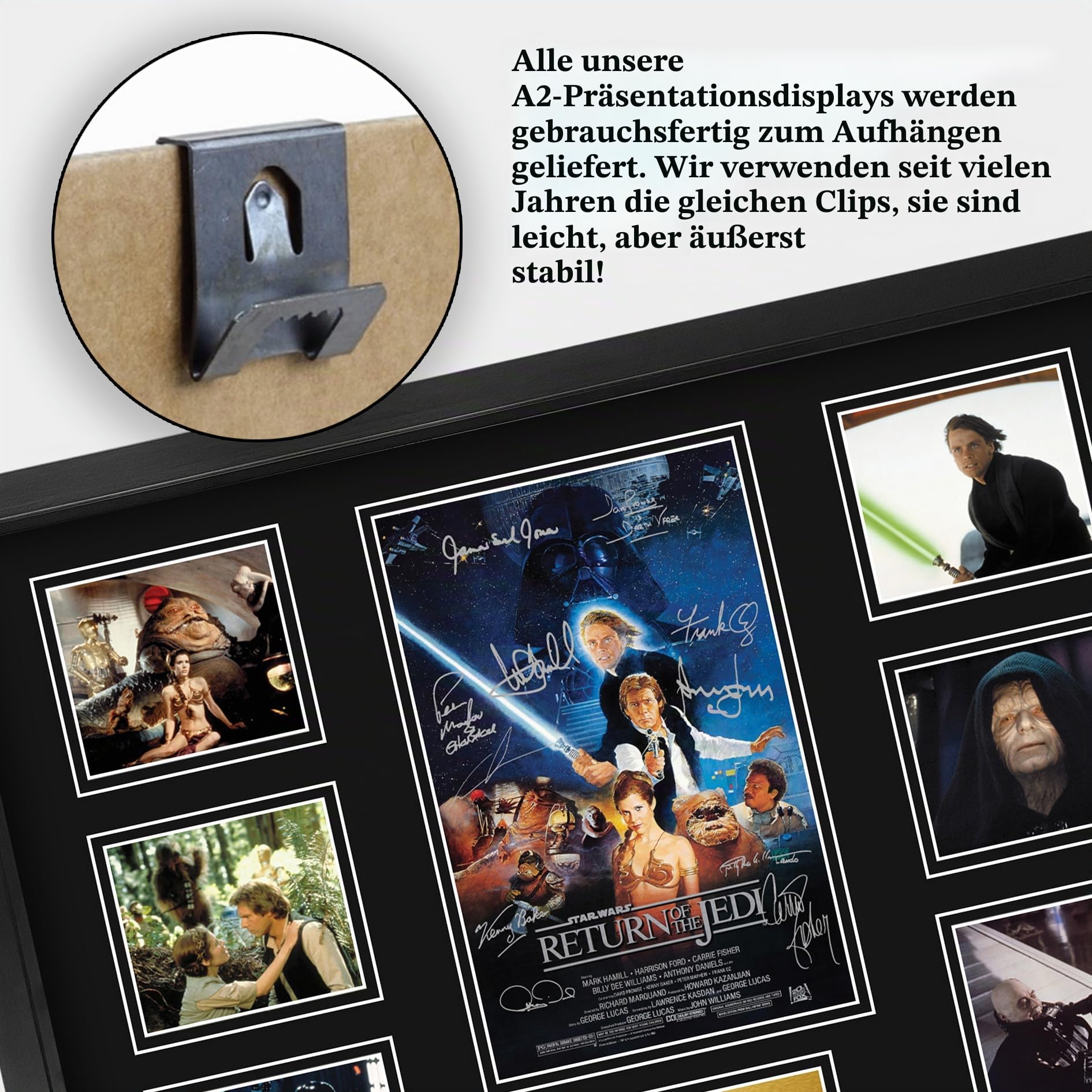 HWC Trading Return Of The Jedi Geschenke Geducktes Signiertes Autogramm Foto für Fans von Film Memorabilien - A2 Gerahmt