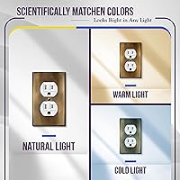 Vista 10 de ENERLITES Placa de pared de metal dúplex para receptáculos, cubierta de salida de acero inoxidable, resistente a la corrosión, tamaño de 1 banda