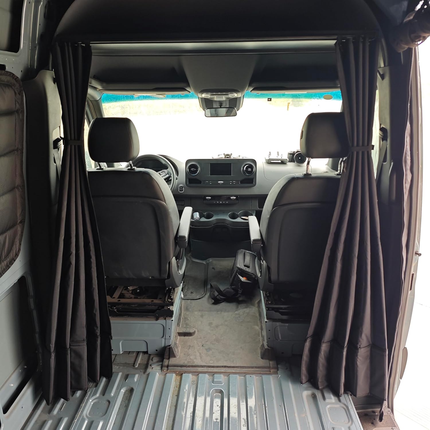 Privacy Cab Curtain for Mercedes-Benz Sprinter High Roof Van, 2007-Current, Divider Screen for Cab & Living Quarters, Magnetic Closure, Without Curtain Rod
