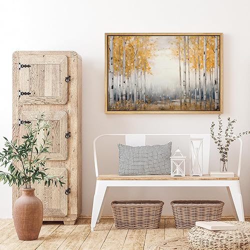 Vista 143 de SIGNFORD Lienzo enmarcado para pared, tren de montaña de otoño, vías de ferrocarril, naturaleza, desierto, fotografía, realismo, paisaje decorativo