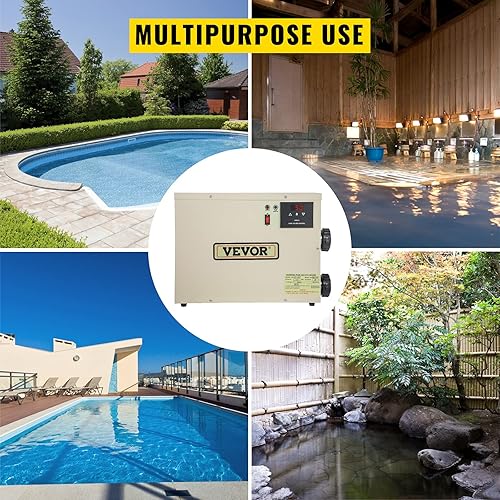 Miniatura 7 de VEVOR Calentador eléctrico de spa 5.5KW 240V 50-60HZ Calentador de agua digital de spa con controlador de temperatura ajustable Calentador para
