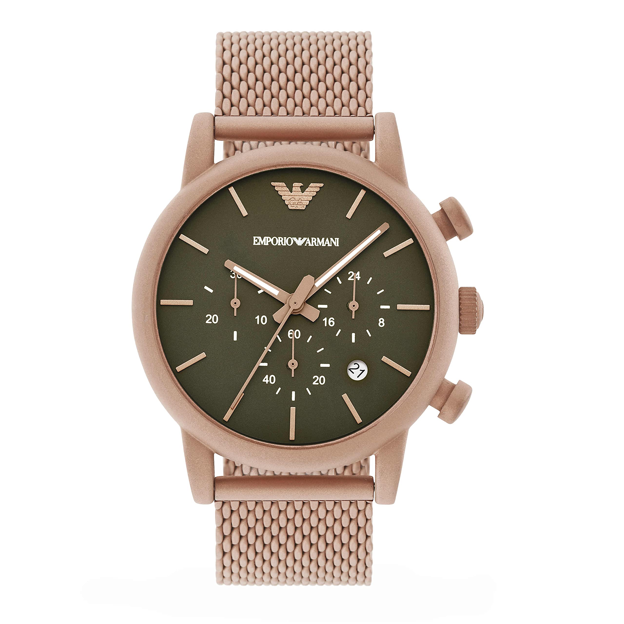 Amazon.co.jp: Emporio Armani クロノグラフ ベージュゴールドトーン 