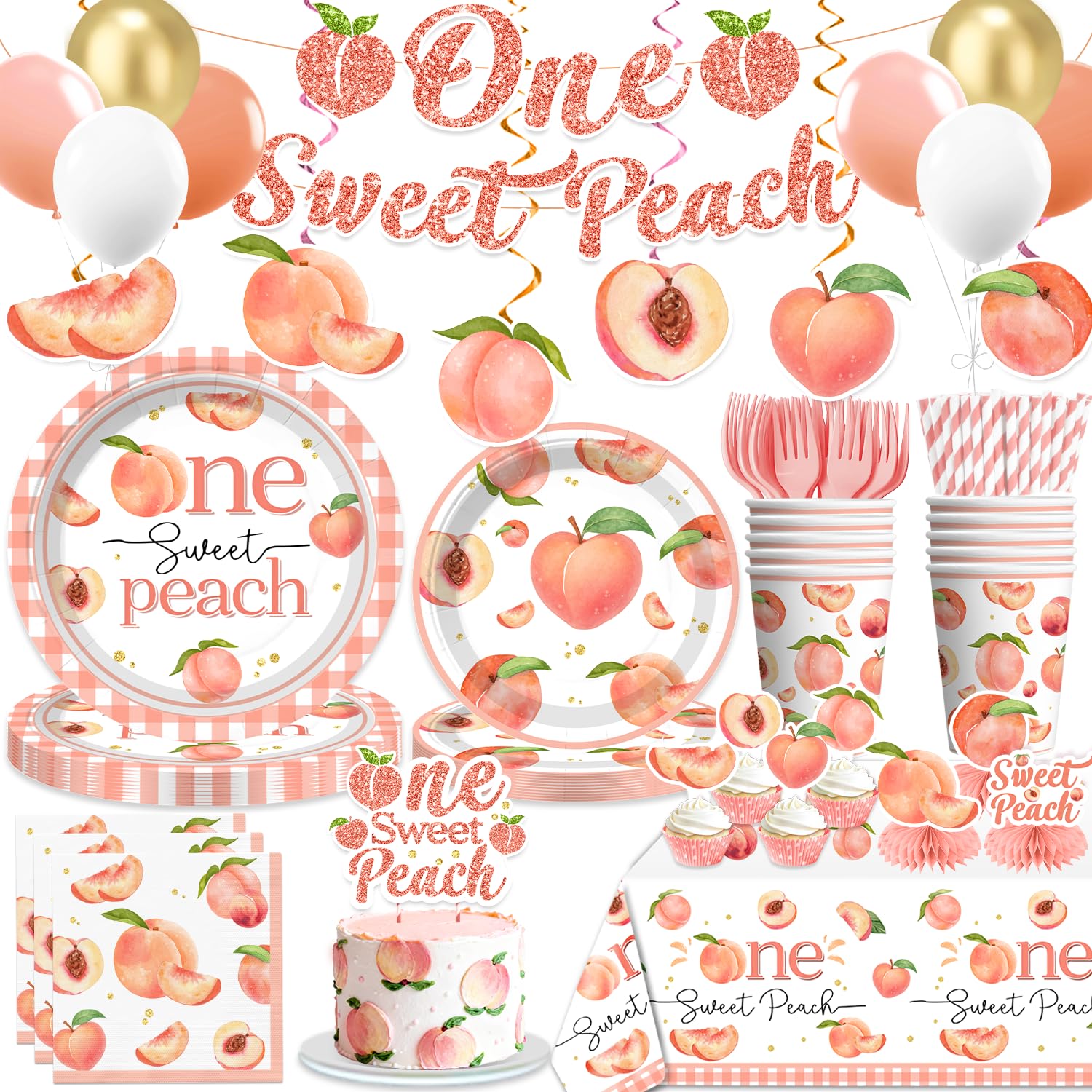 one sweet peach birthday decorations