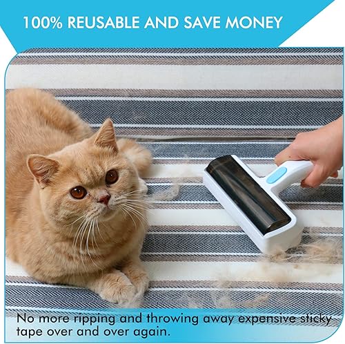 Miniatura 4 de Rodillo removedor de pelo para mascotas, rodillo de pelusa para pelo de mascotas, removedor de pelo reutilizable de gatos y perros para muebles,