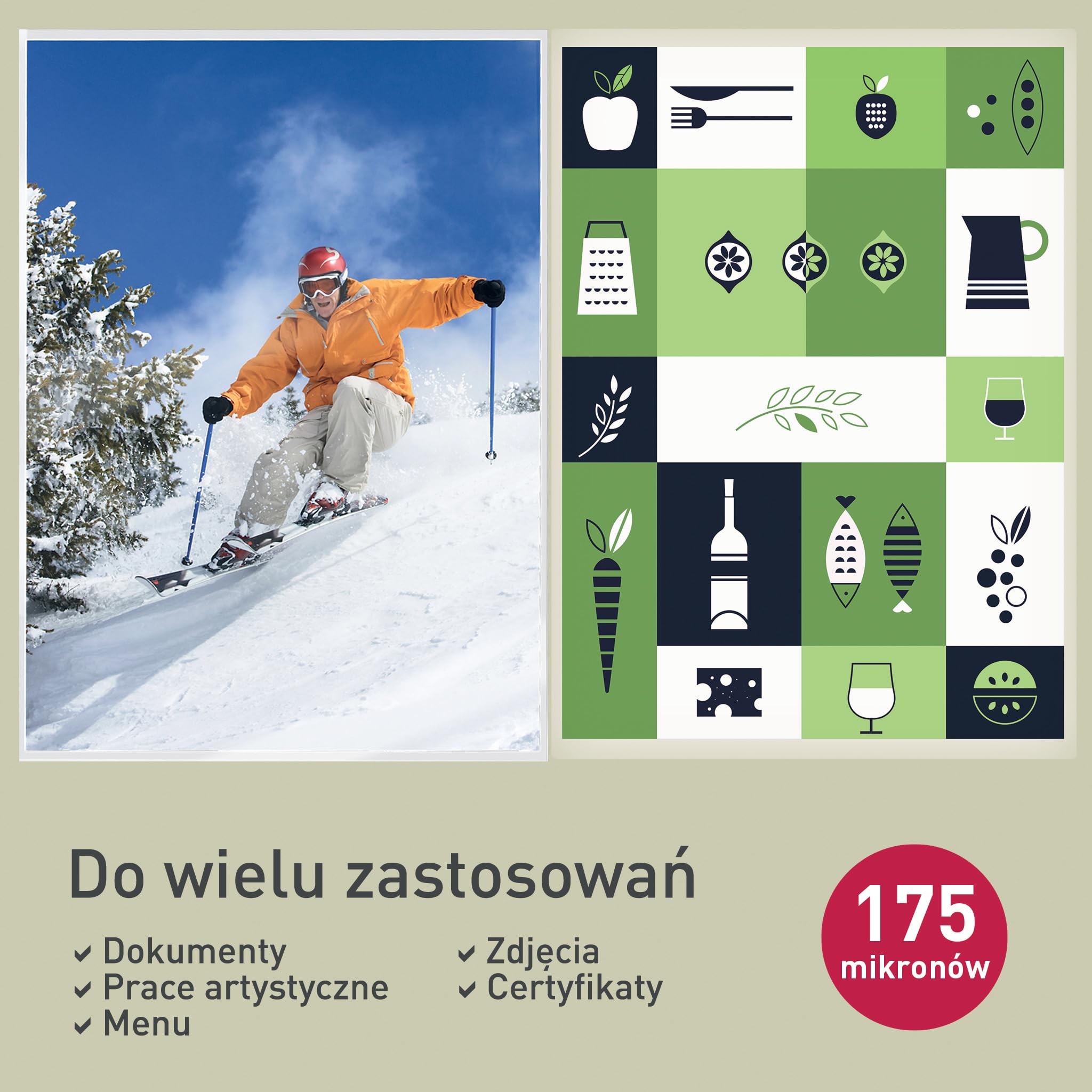 Leitz Folie do laminowania na gorąco A3 175 mic, folia do laminowania w bardzo wysokiej jakości premium, 100 sztuk, błyszczące, przezroczyste, uproszczone wkładanie dzięki UDT, iLAM, 74900000