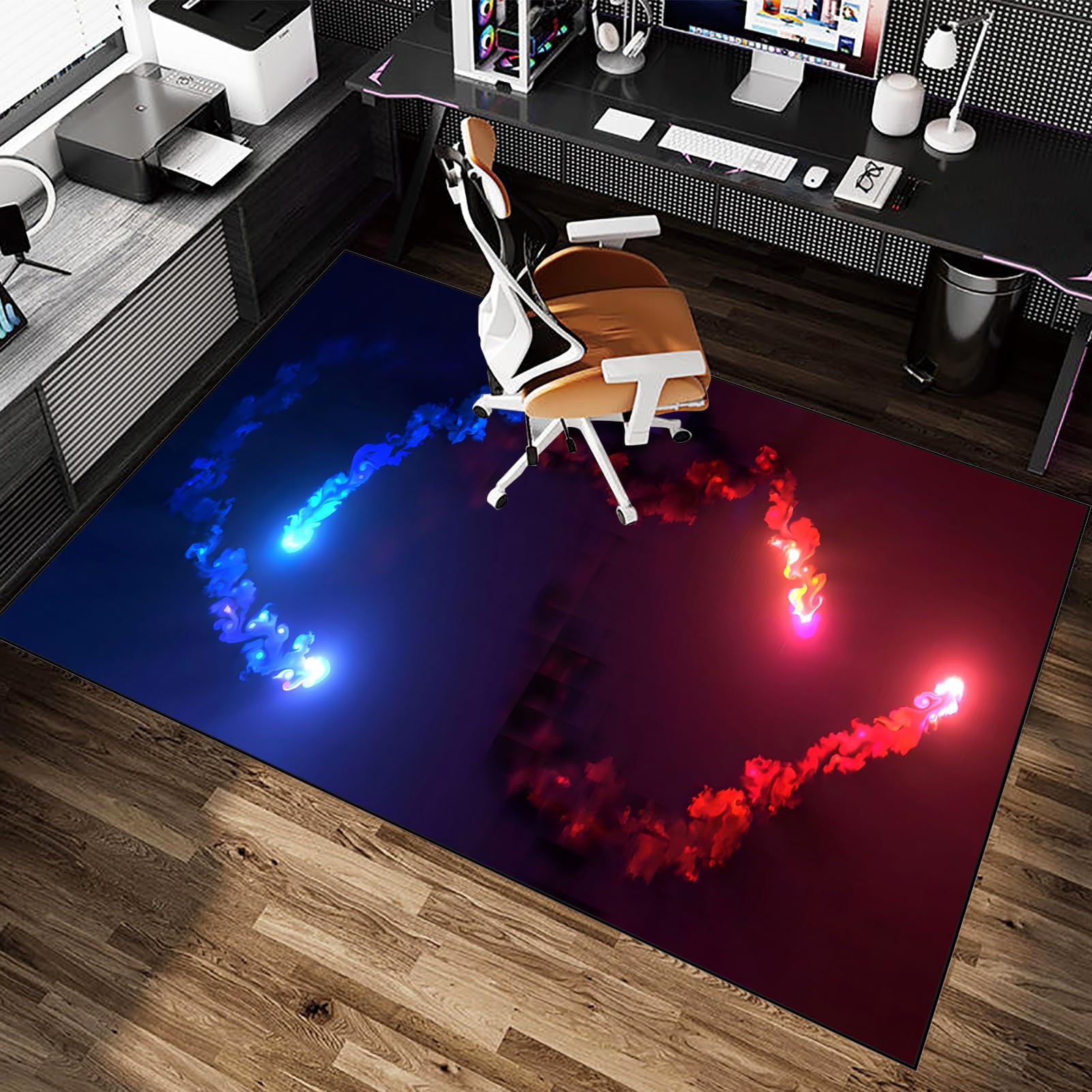 Tapis Gaming de Bureau Antidérapant pour Sols Durs, Protection du Sol, Chaise Gaming, 150 x 180 cm