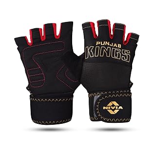Nivia X Punjab Kings Enduro Cross Training Gloves – Breathable Mesh Back, Flexible 4-Way Stretch Fit, Durable Grip for Gym & Functional Training, Small