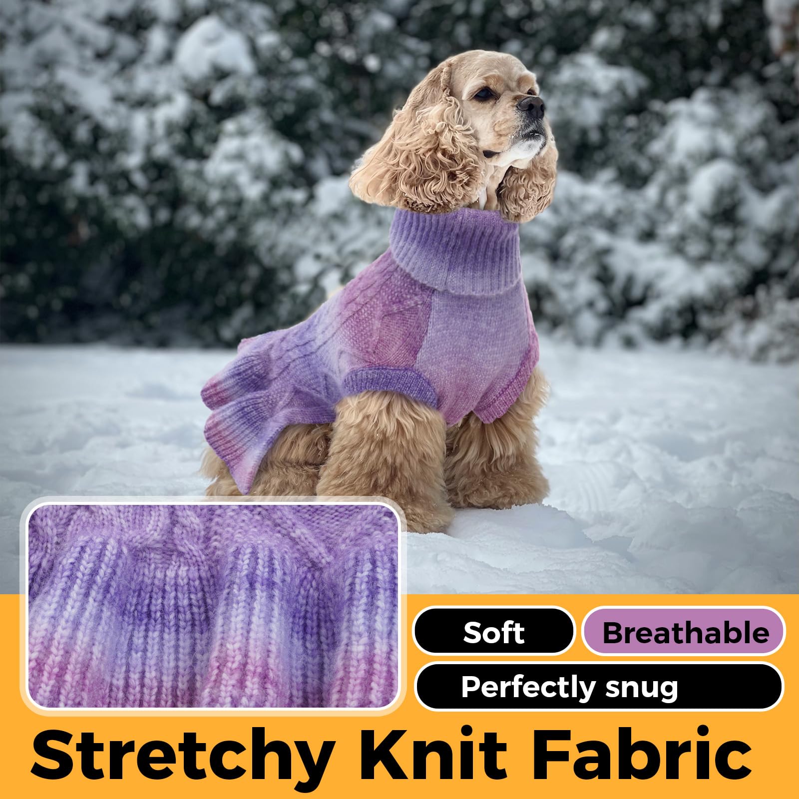 Lelepet Chandail en tricot à col roulé pour chien de petite, moyenne et grande taille – Pull d'automne à col roulé pour chiens de petite, moyenne et grande taille (Pitbull, laboratoire, taille XL