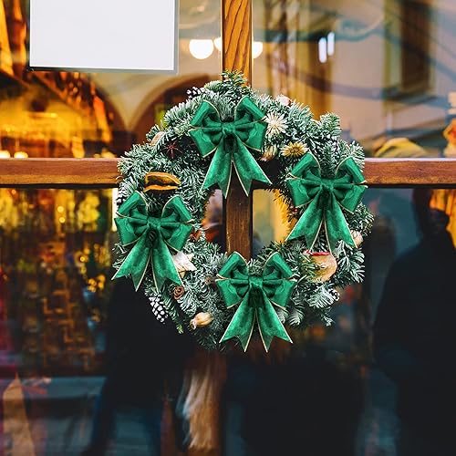 Miniatura 7 de 2 rollos de cinta de terciopelo navideño con borde con cable, cinta para envolver, cinta de tela para hacer lazos de Navidad, decoración de arreglos