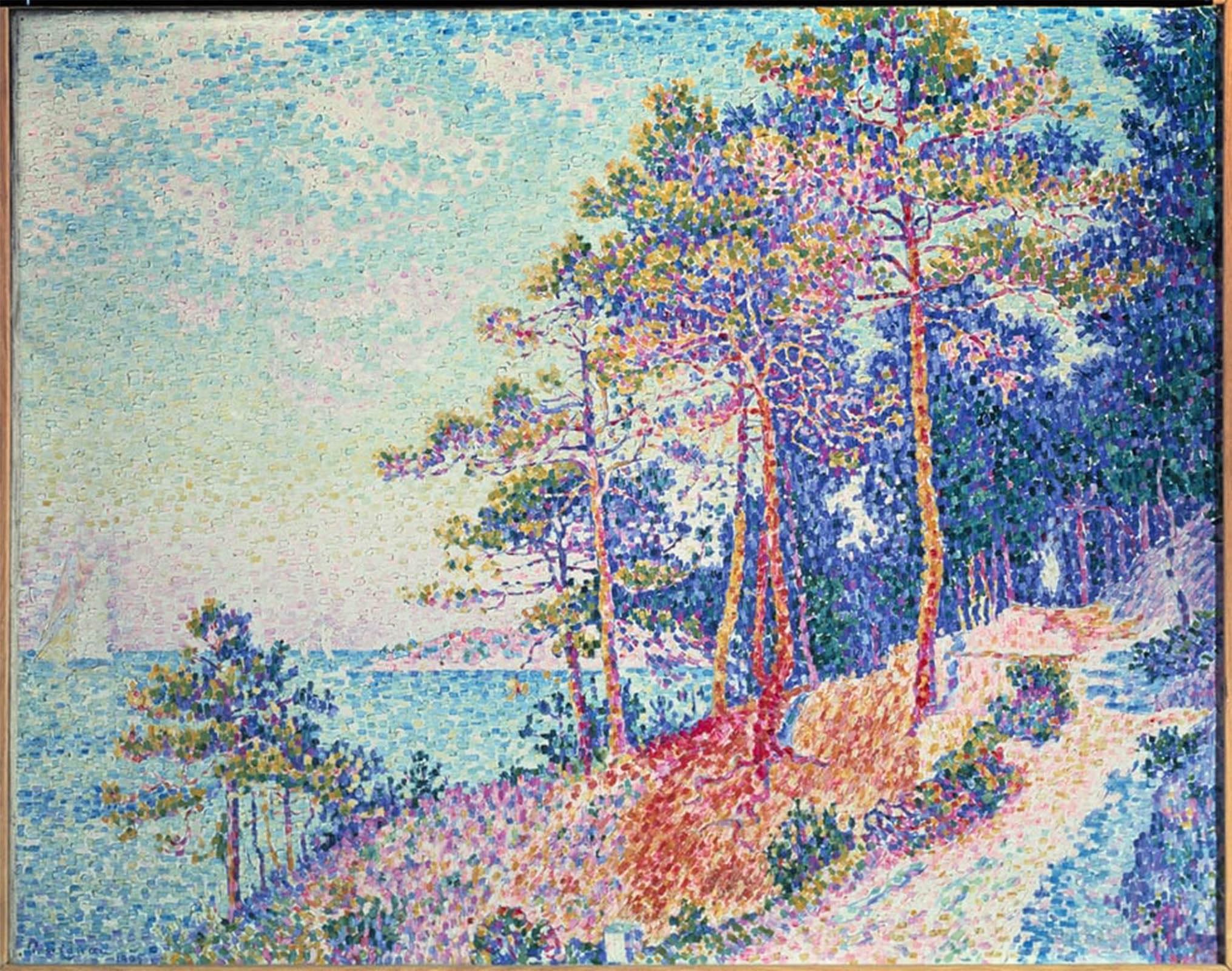 POSTERIIk Vintage Print Pop Art Landscape Artwork Saint Tropez Thes Path by Paul Signac Art Prints for Office Home Decor 60x90cm