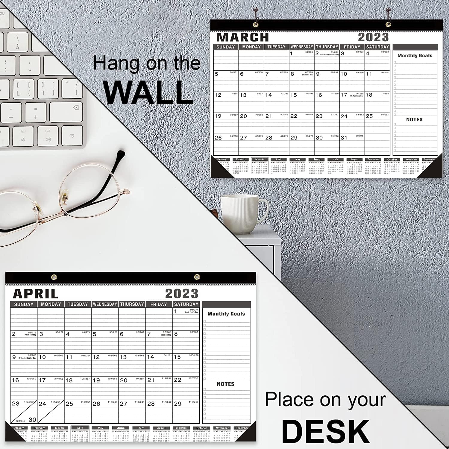 Buy Desk Calendar 2023 January 2023 June 2024, Monthly 18Months,17