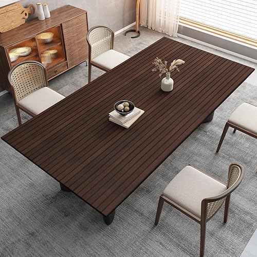 Miniatura 5 de CRE8TIVE Papel tapiz de listones de madera marrón oscuro, papel de contacto de madera, despegar y pegar, papel tapiz de panel de madera rústica,