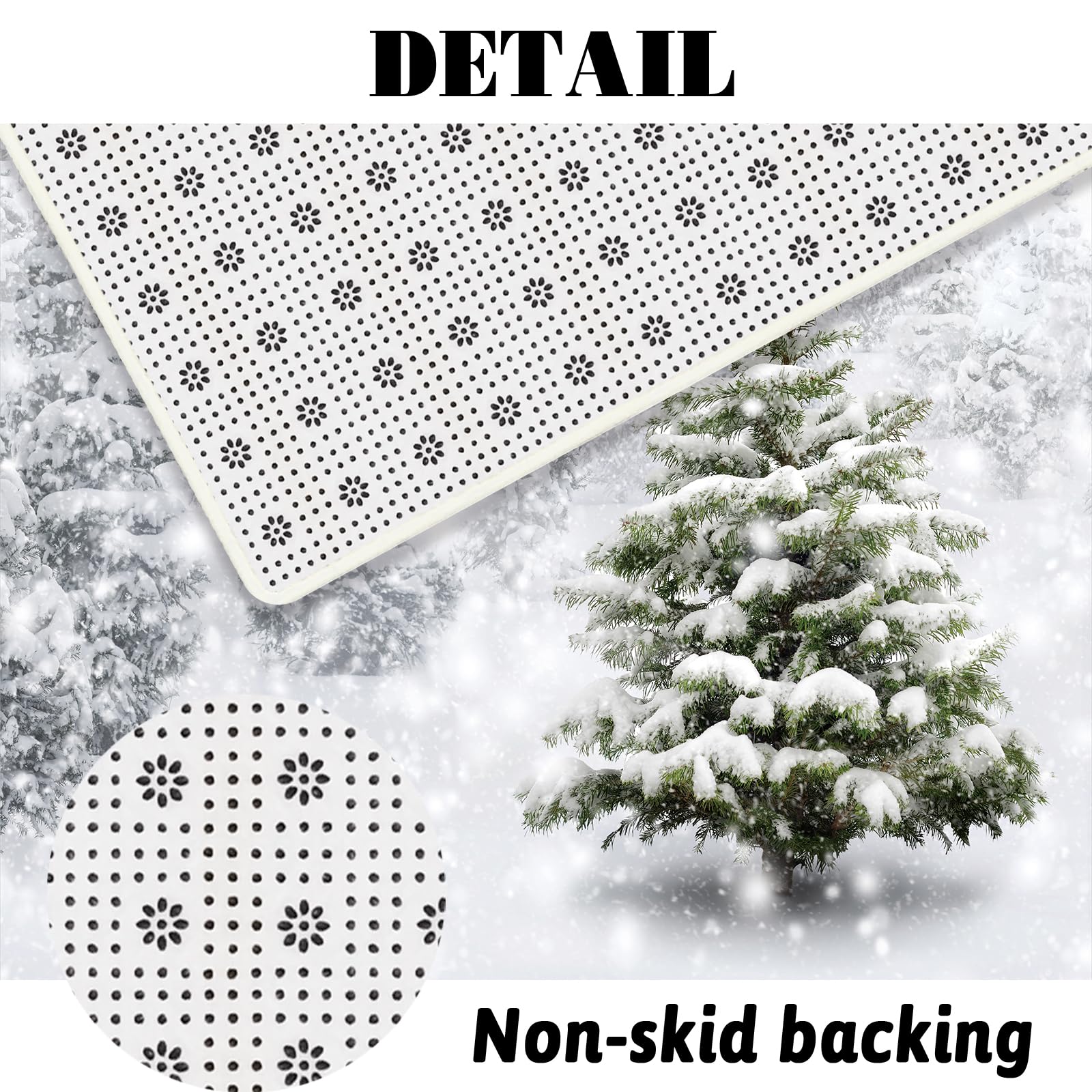 MEHOFOND Set di 4 tende da doccia invernali natalizie con tappeti antiscivolo copriwater e tappetino da bagno innevato foresta naturale nevicata set tenda da doccia invernale scena naturale natalizia