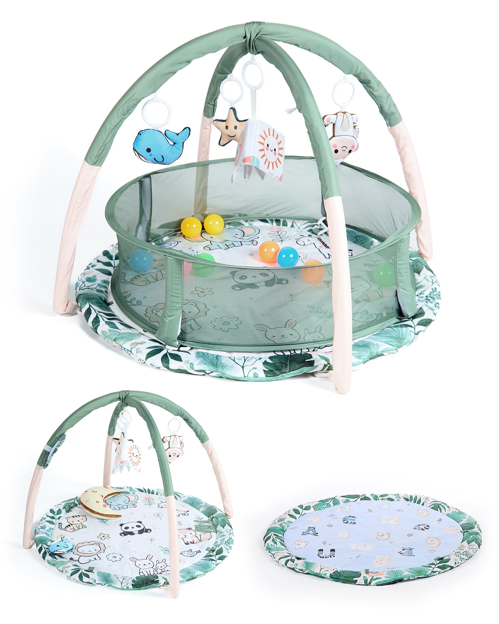Gimnasio Bebe, Reversible 8 Juguetes Valla 10 Bolas Cojín Tummy, Gimnasio Bebe 0-6 meses, Tapete Actividades Bebe, Manta Actividades Bebe, Tummy Time Bebe, Alfombra Bebe, Manta Meses