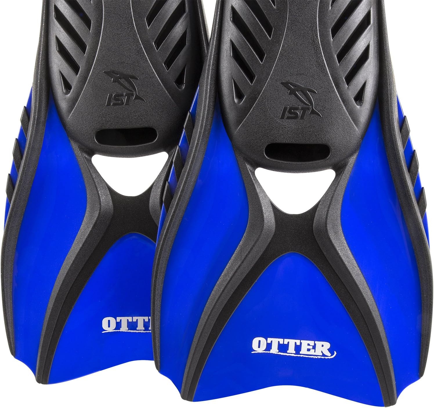 IST FK31 Otter Trek Swim Fins, Short Compact Snorkeling Flippers with Open Heel & Adjustable Straps for Travel