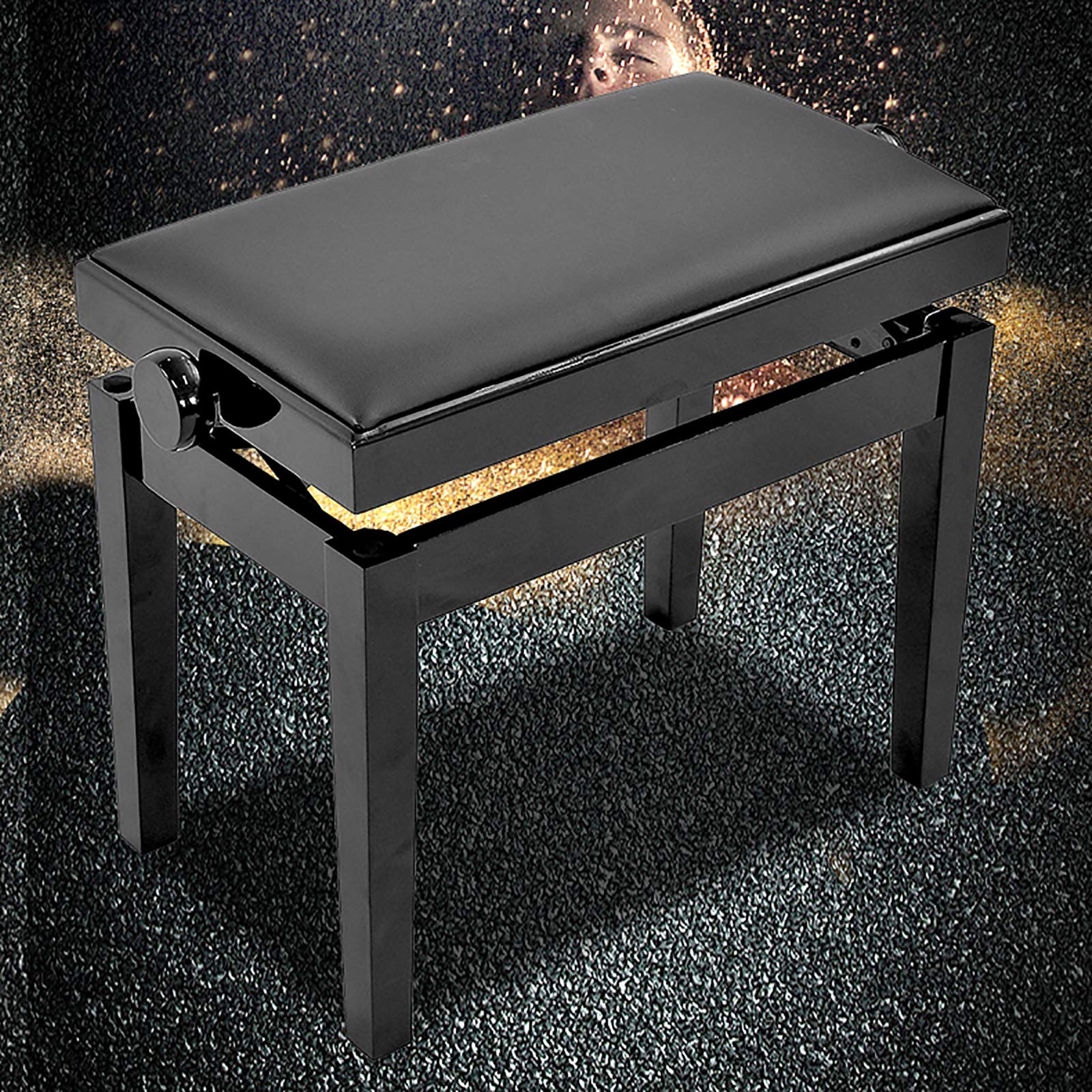 Sgabello per Pianoforte, Tavolo da toeletta, Sgabello Regolabile per Pianoforte, Singolo Sgabello sollevabile, Imbottito in Morbida Pelle PU