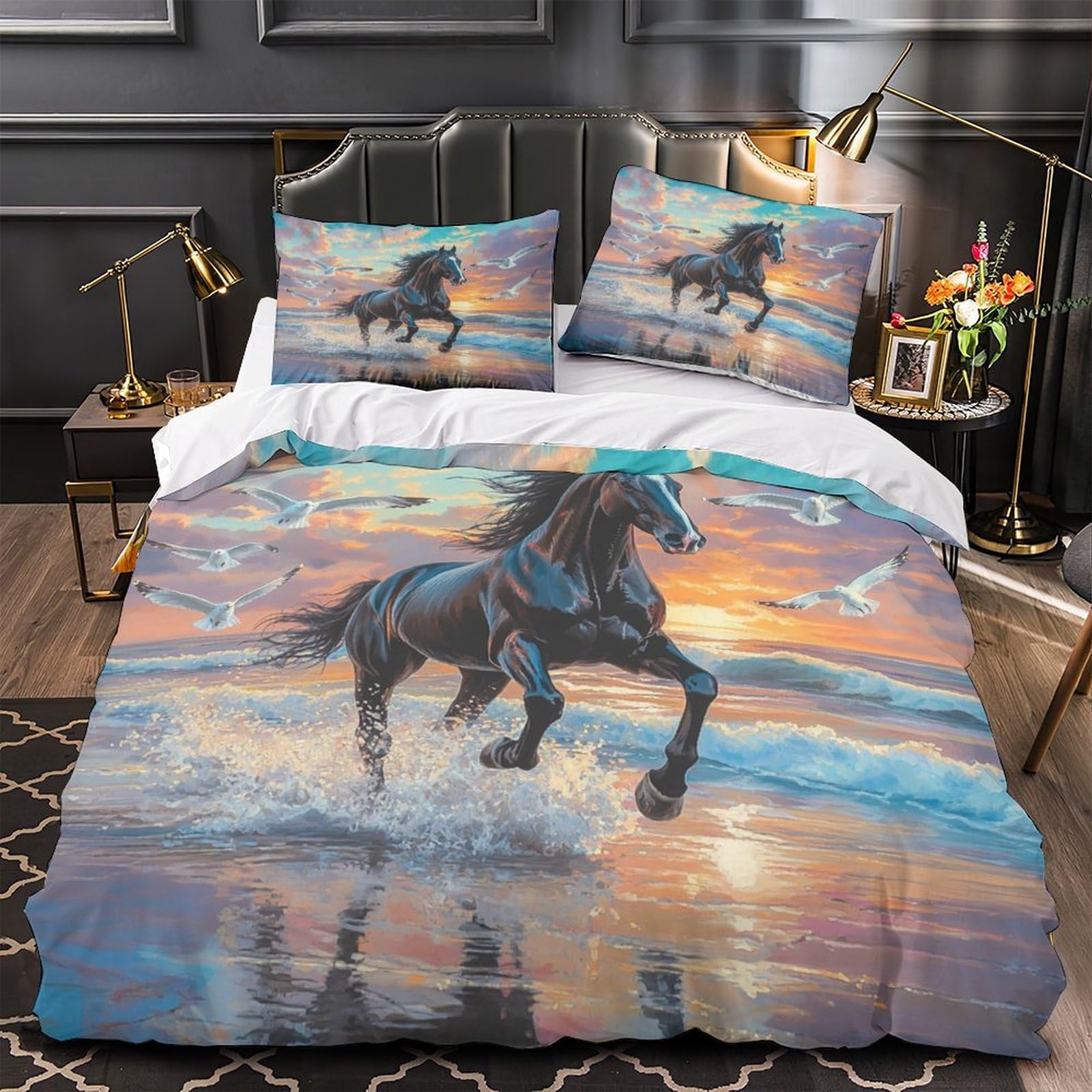Housse de Couette Fermeture Éclair 260x220 Finis les Boutons Cassés Ours Sauvages
