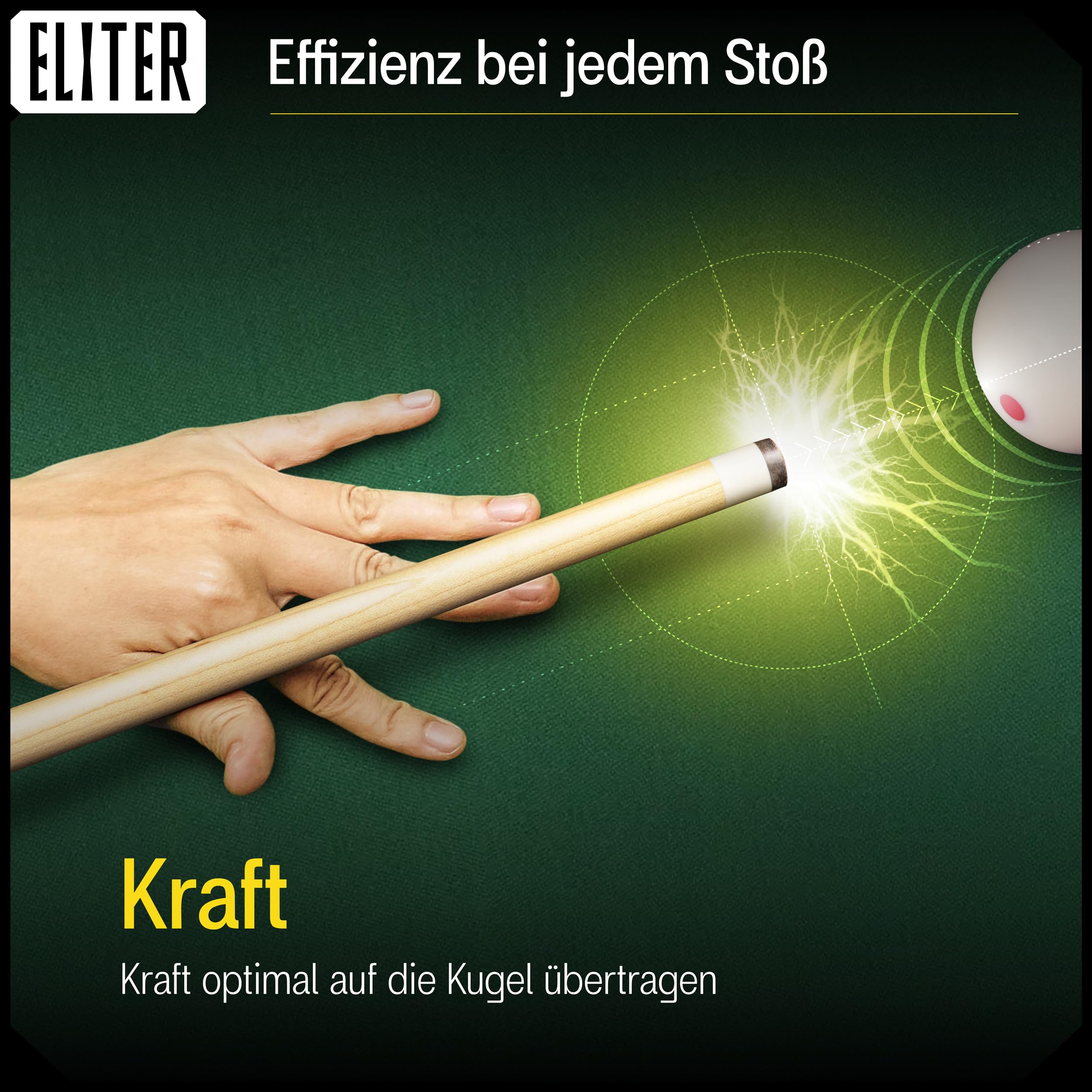 Billard Queue Set 2 - Billard cue aus massivem Ahornholz - weich und robust für mehr Kontrolle und Präzision - Original-Design